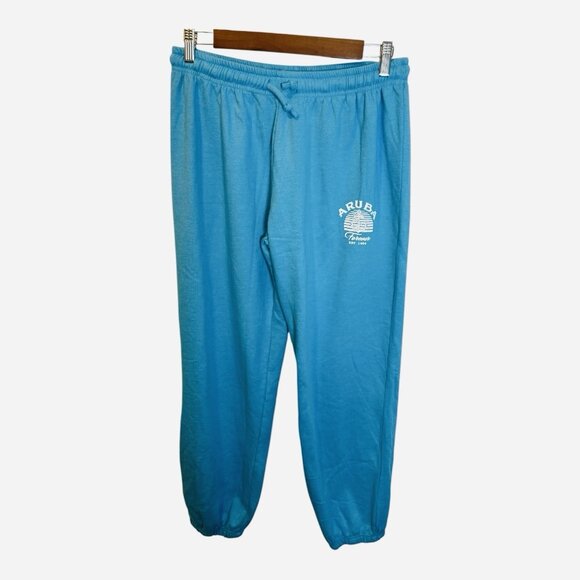 Treasure Cove Women’s Aruba Joggers Pants Size 2XL Blue Travel Vacation Cotton - Picture 1 of 7